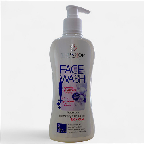 ژل شستشوی صورت پوست چرب و جوش دار فاقدسولفات و پارابن تاپ شاپ حجم 300میل