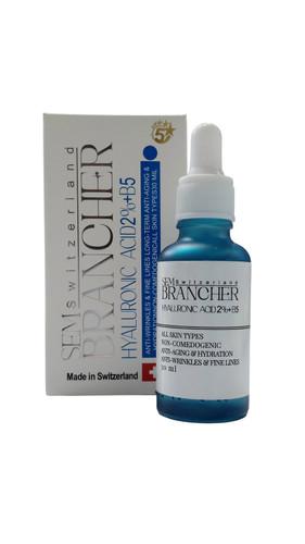 سرم آبرسان هیالورونیک اسید ۲٪ سم برانشر با ویتامین B5 – آبرسان قوی و جوانساز پوست (۳۰ میل)