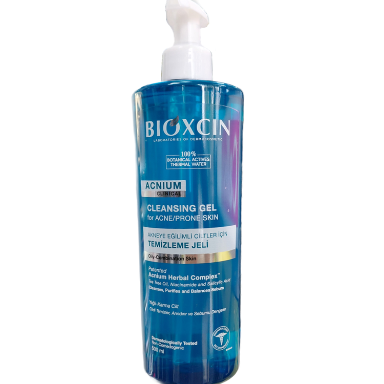 ژل شستشوی صورت بیوکسین مدل ACNIUM حجم 500 میل (ضد جوش)