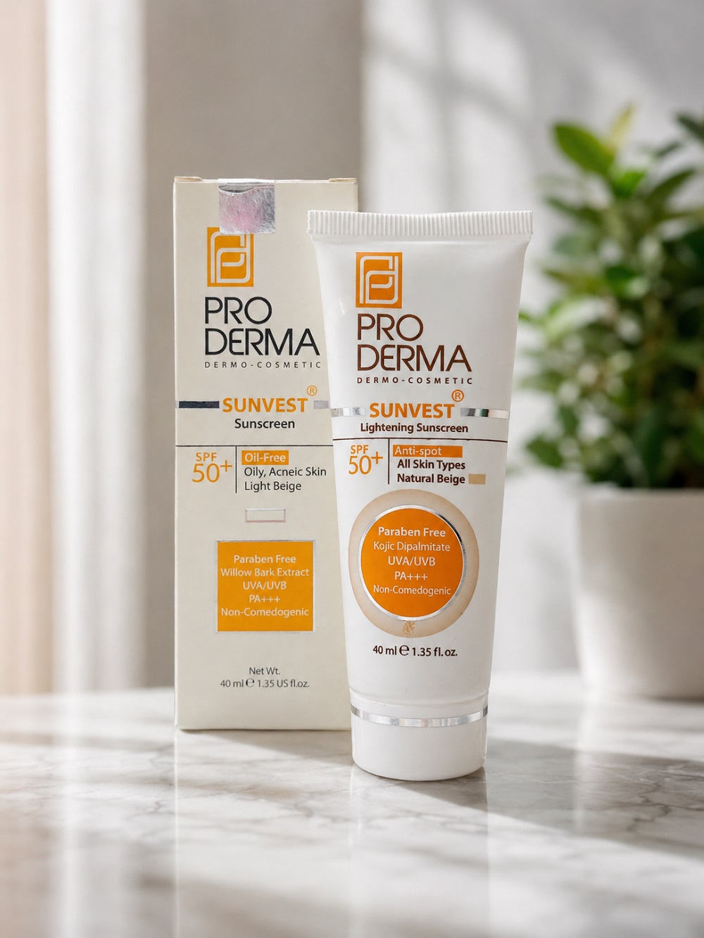 کرم ضد آفتاب رنگی پرودرما با SPF50 مناسب انواع پوست حجم 40 میلی لیتر