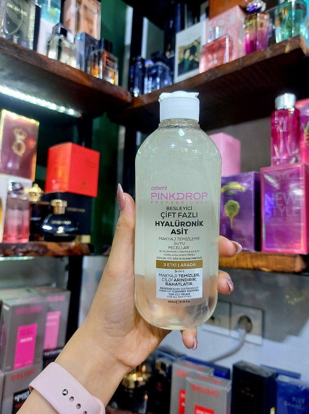 پاککننده آرایش دوفاز Pink Drop حاوی هیالورونیک اسید؛ پاکسازی ضدآب و آبرسان (۴۰۰ میلیلیتر)