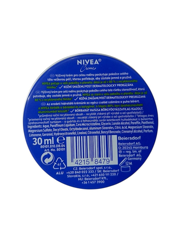 کرم مرطوبکننده کلاسیک نیوآ (Nivea) مدل کاسهای فلزی؛ ۳۰ میلیلیتر (مراقبت، محافظت، مرطوبکنندگی)