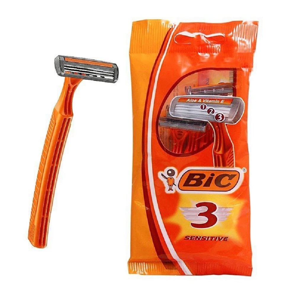 خودتراش ۳ لبه بیک مدل سنسیتیو (Bic Sensitive) - بسته ۴ عددی