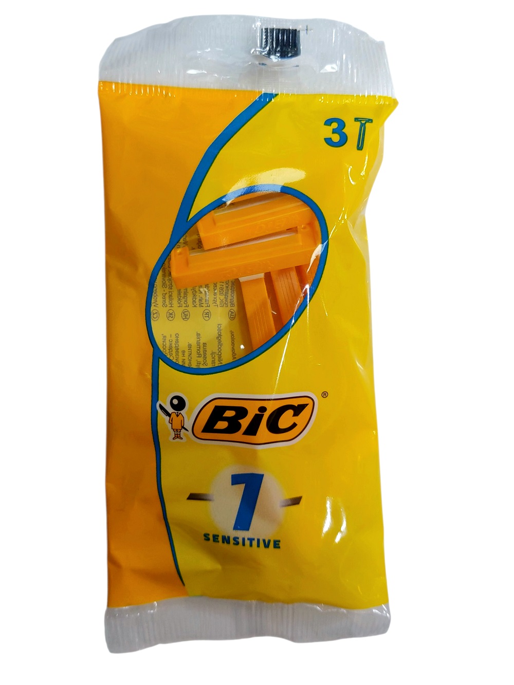 خودتراش تک لبه بیک (Bic) مدل Sensitive - بسته ۳ عددی