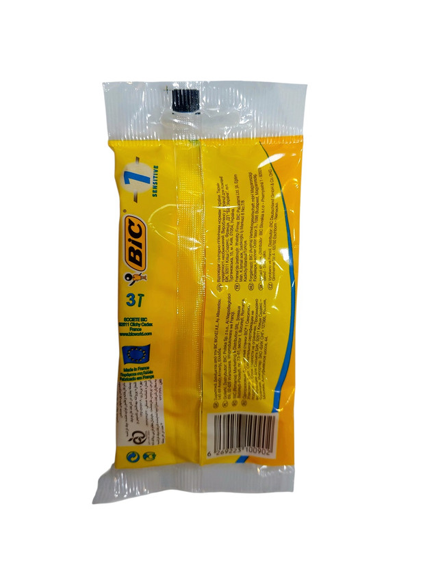 خودتراش تک لبه بیک (Bic) مدل Sensitive - بسته ۳ عددی