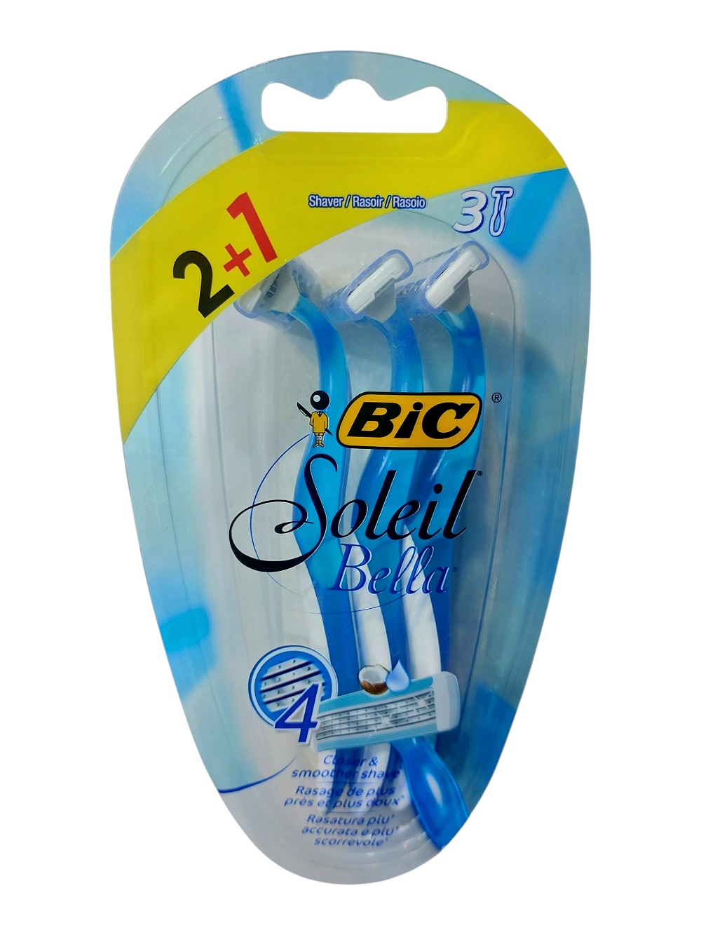 خودتراش ۴ لبه بیک (Bic) مدل Soleil Bella - بسته ۳ عددی